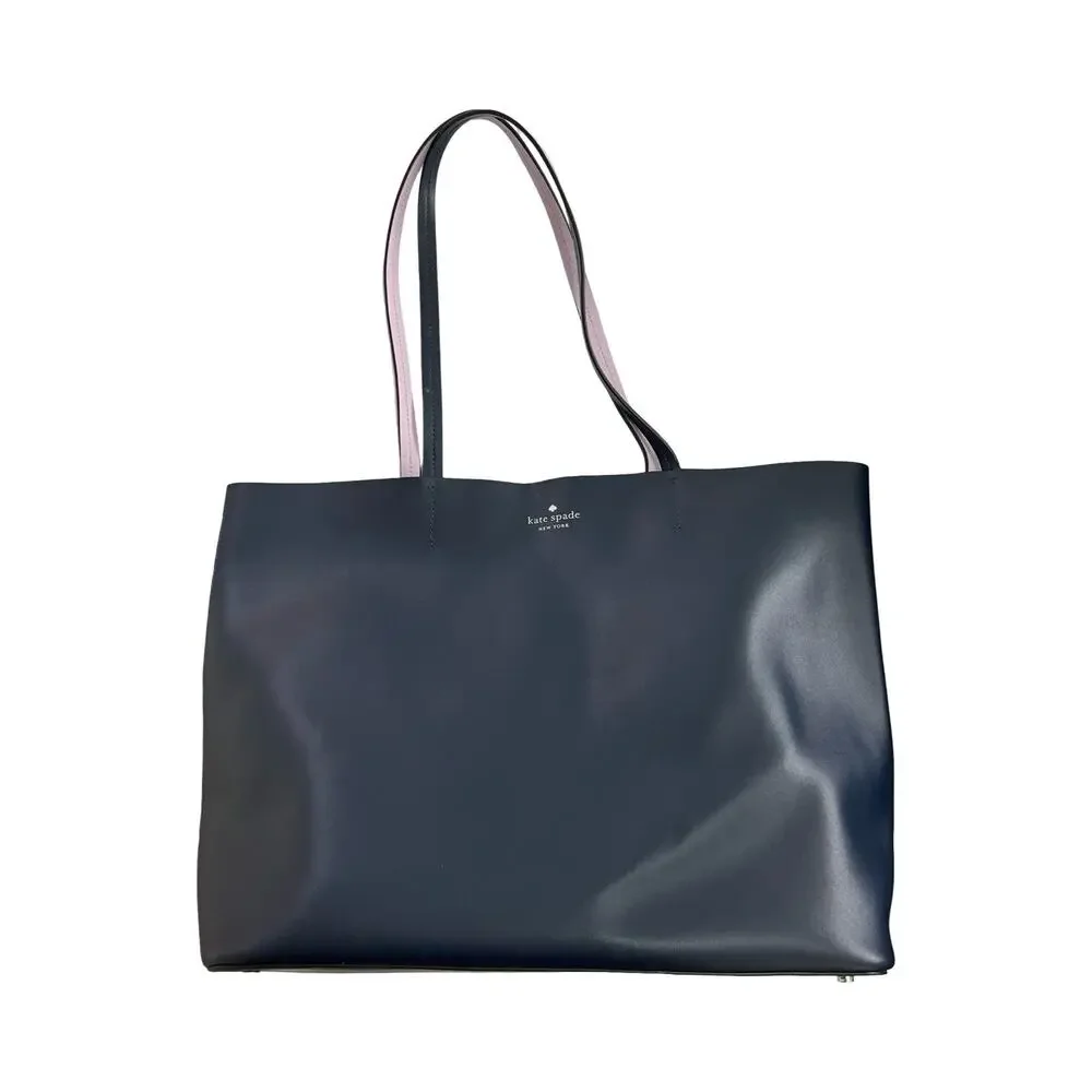 Kate Spade Zibbi Medium Leather‎ Tote Shoulder Bag & Owl Wristlet in Navy Blue